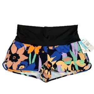 Roxy Women's Board Shorts Endless Summer Printed Floral Black Sz Large NWT